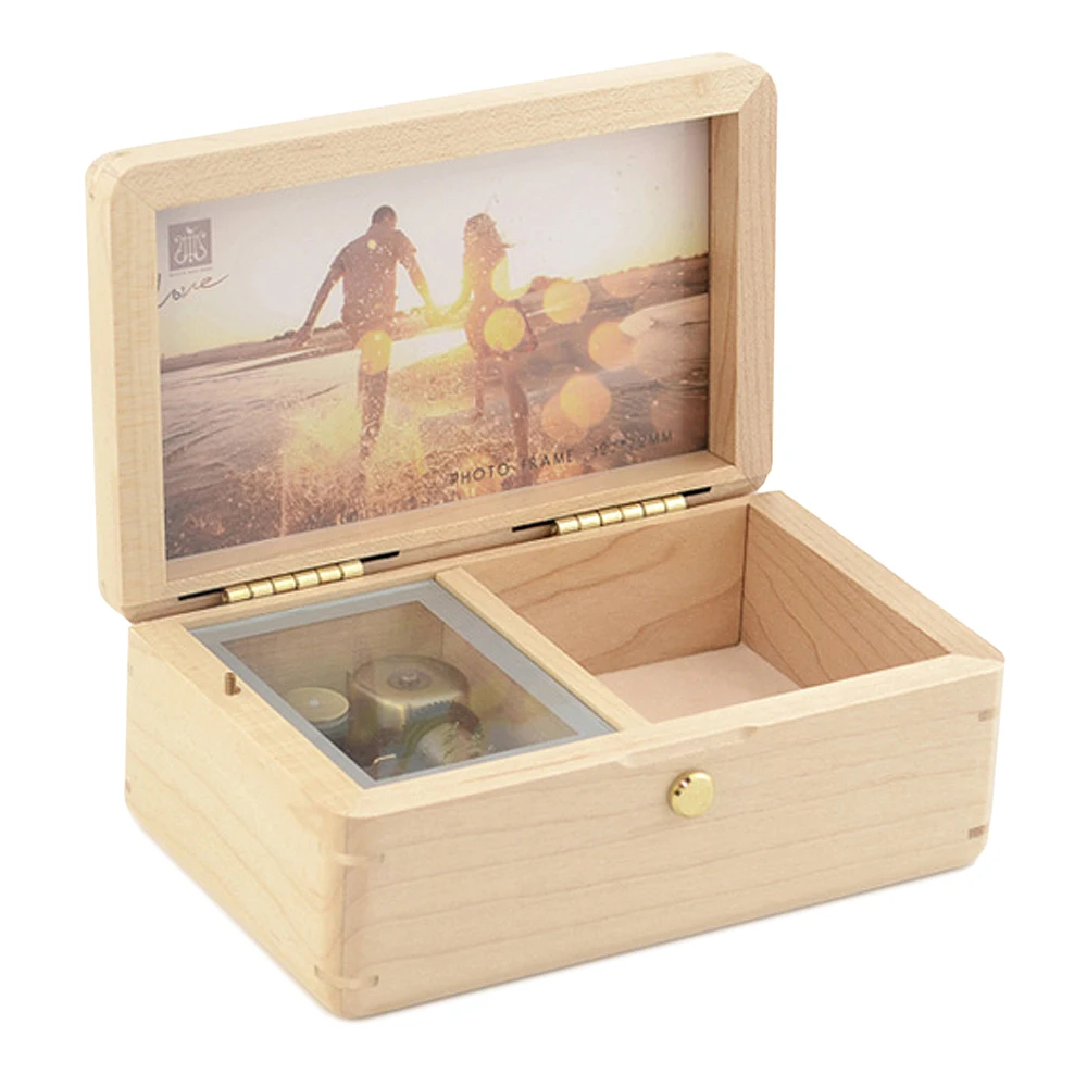 Sinzyo Handmade Wooden Photo frame My heart will go on Walnut Music box birthday Gift For Christmas/Valentine's day gift boxs 2