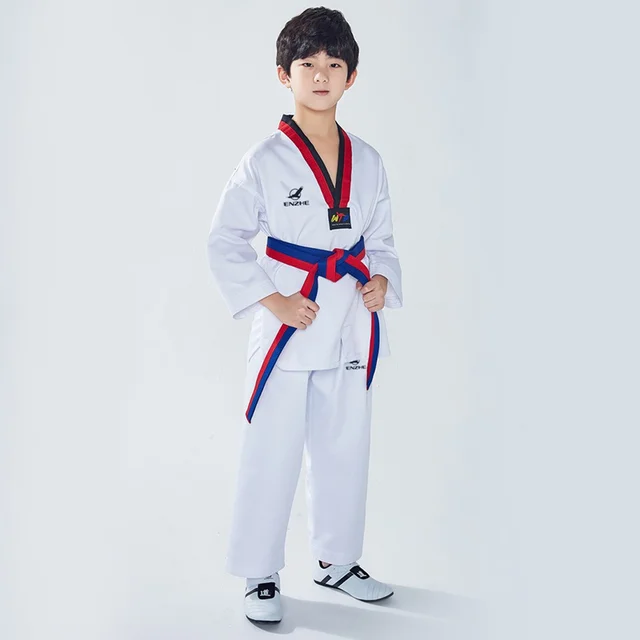 White Cotton Taekwondo Uniforms Karate Judo Taekwondo Dobok Clothes