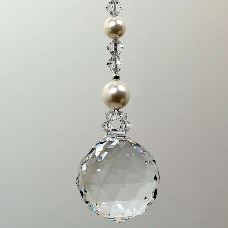 

1PCS Garland Chakra Spectra Hanging Rainbow Crystal Suncatcher Ball Prism Pendant Wedding Car Decor