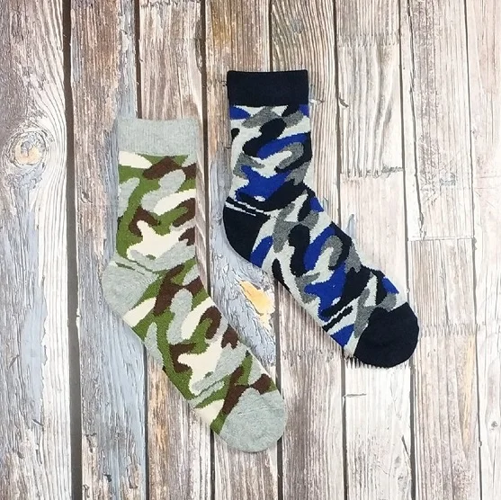 

2 Pack Men's Military Army Camouflage Socks USA Size 7-9, Europe Size 40-42 (Thick)