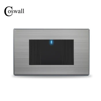 

COSWALL US Standard 1 Gang 2 Way On / Off Pass Through Wall Light Switch Switched With LED Indicator Stainless Steel Panel