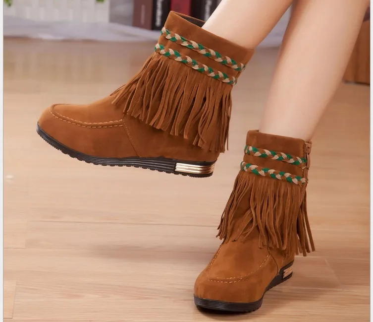2015 Women's Tassels Flat Heel Boots Nubuck Leather in the fall of women's shoes short boots Plus Size35-40 botas zapatos H908
2015 Women's Tassels Flat Heel Boots Nubuck Leather in the fall of women's shoes short boots Plus Size35-40 botas zapatos H908