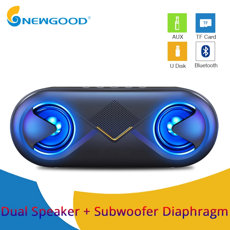 Mini Bluetooth Speaker Portable Wireless Sound System 3D Stereo Music Surround led light Support TF AUX U-disk | Электроника