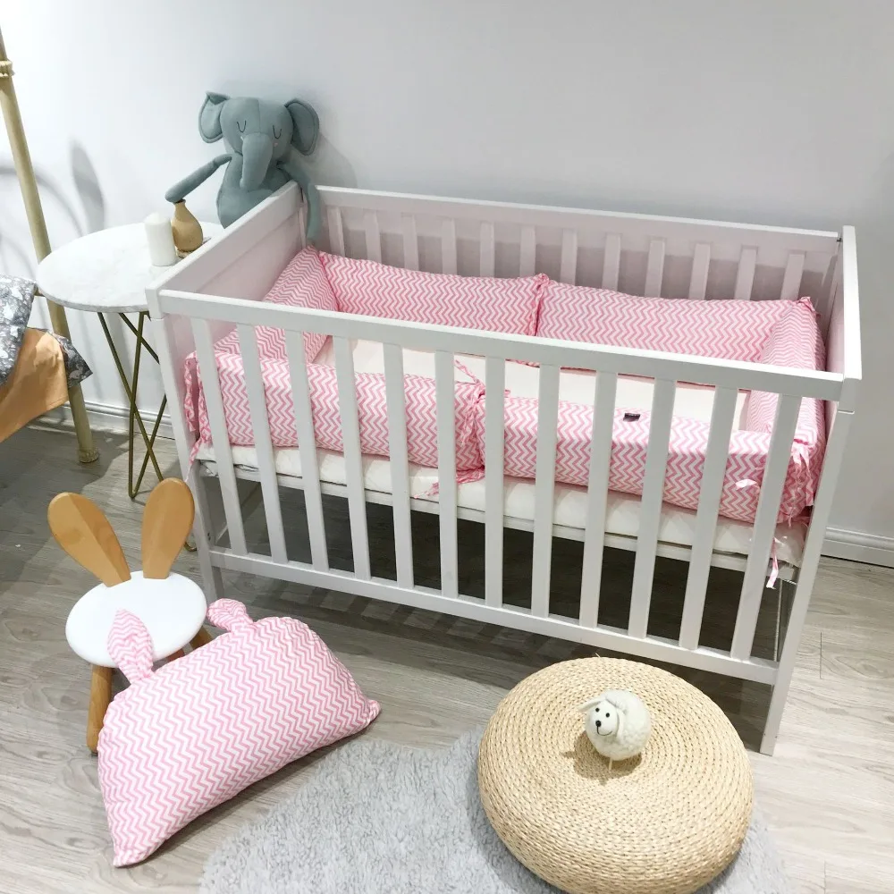 Baby Cot Bed Bumper Set Newborn Crib Accessories Long Pillow For Bed Room Decor Baby Bedding Beds Linen Set Baby Products Cotton 21