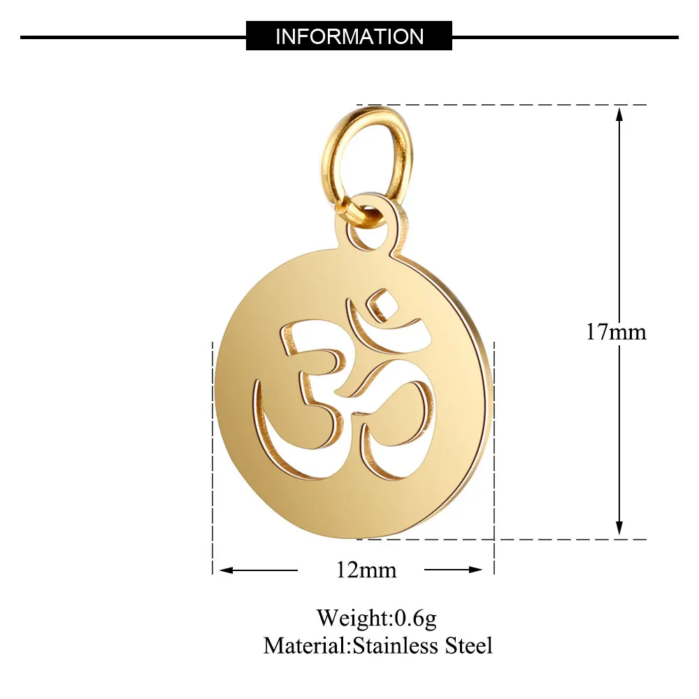 5 шт./лот, 316L, нержавеющая сталь, OM, амулеты, сталь, ручная работа, Инь Ян, сделай сам, ювелирные изделия, поиск, принадлежности, Хамса, ручная подвеска - Окраска металла: T446G