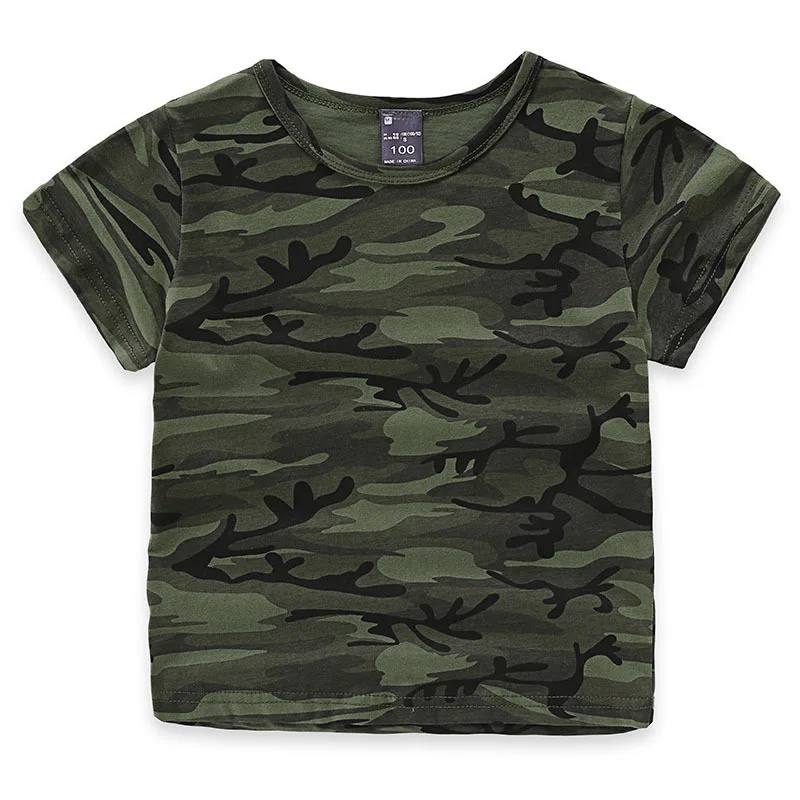 Children’s Kids Boys Army T-shirt Camouflage Short Sleeves Casual Summer Top