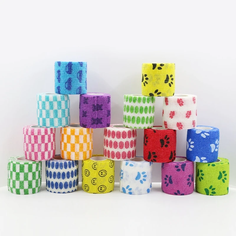 

Self Adhesive Wrap Bandage Tape Pet Flexible Cartoon Printed First Aid 5cmx4.5m