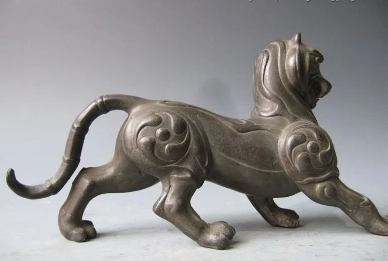 

China Regius classic 100% Pure Bronze bellow Foo Dog beast Lion Statue