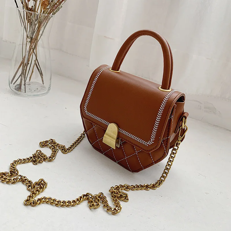 

Women Brand Originality Design Handbags 2019 new Korean Ling lattice chain portable small square bag Joker slung shoulder bag