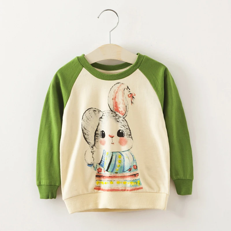 

T Shirt For Girls New 2018 Spring&Autumn Fashion Cartoon Rabbit Girl T-shirt Cute Long Sleeve Kids Clothes Girls 4603W