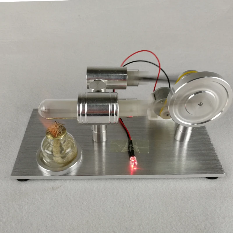 Dua Silinder DIY Stirling Mesin Eksternal Mesin Pembakaran Sekolah Demonstrasi Putih Peleton Lampu untuk Pendidikan TK T