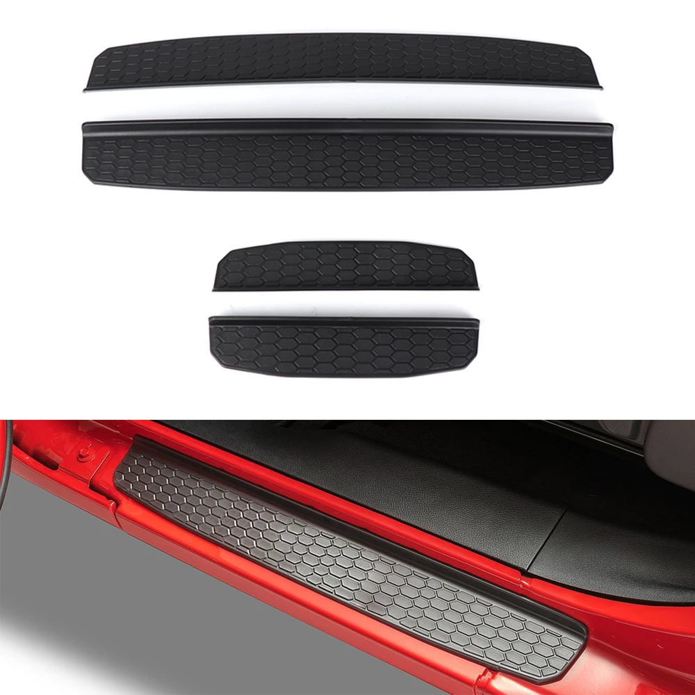 

KEMiMOTO 82215394 4 Door Plastic Sill Scuff Plate Guards for JEEP WRANGLER 2018 JL 4-Door Automobile Parts Accessories