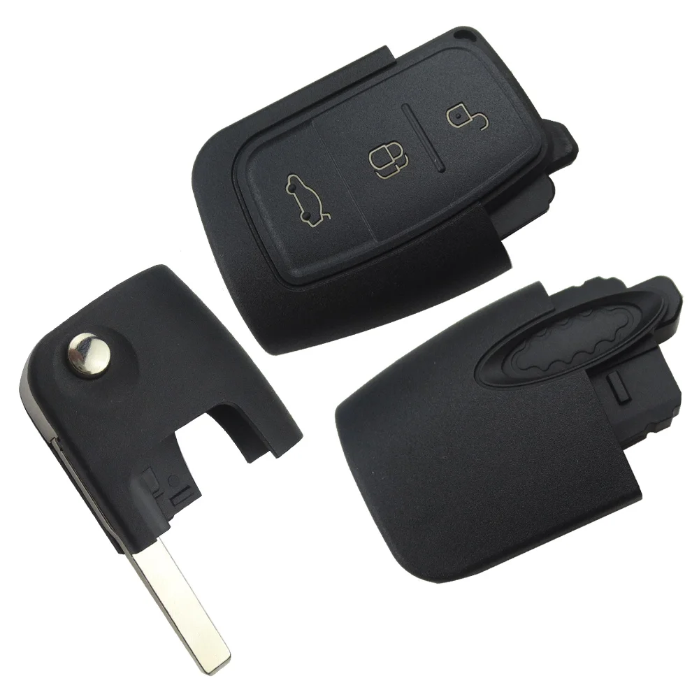 OkeyTech 315MHz 433MHz 4D63 Chip 3 Button Flip Folding Remote <br />Control car Key for Ford Focus 2 3 mondeo Fiesta key Fob Case 4D60-in <br />Car Key from Automobiles 