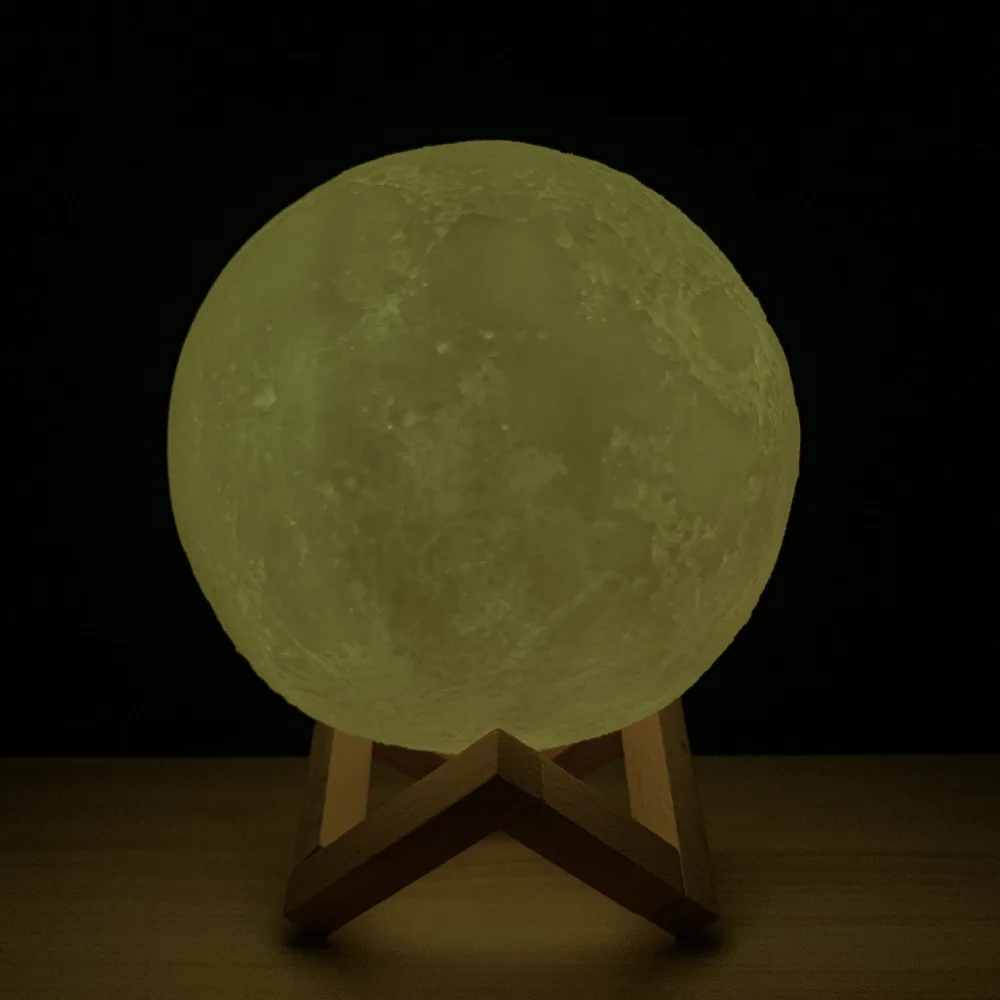 3D печать Лунная лампа сенсорный пульт хлопает на ночной Светильник многоцветный Изменение дома Спальня Кабинет атмосфера Декор семья друг подарки