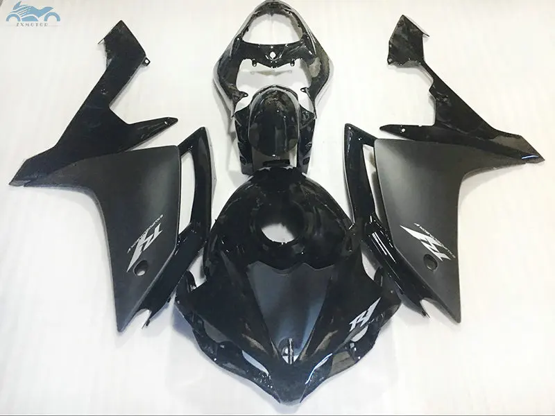 Индивидуальная впрыска обтекателя комплект подходит для YAMAHA 2007 2008 YZFR1 YZF R1 07 08 черная обшивка для мотоцикла наборы тела YB02