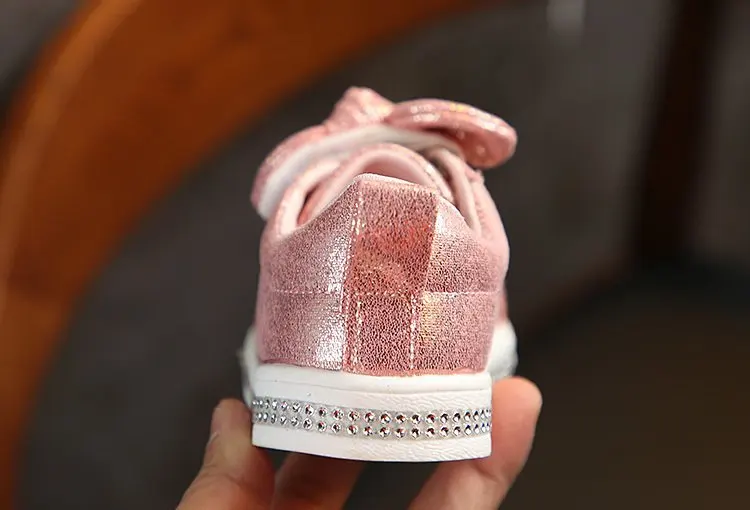 New Soft Bottom With Crystal Kid Shoes Children Sequined Shoes Girls Sneakers Glitter Toddler Girl Sneakers A320