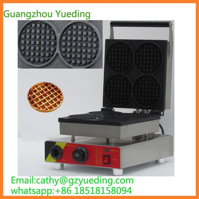 CE approved commercial 4pcs round shape waffle maker electric waffle