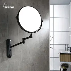 Зеркала для ванной 8 "двойной сбоку под старину Медь 3 x увеличительное зеркало Ванная комната Макияж зеркало складное бритья стены вокруг