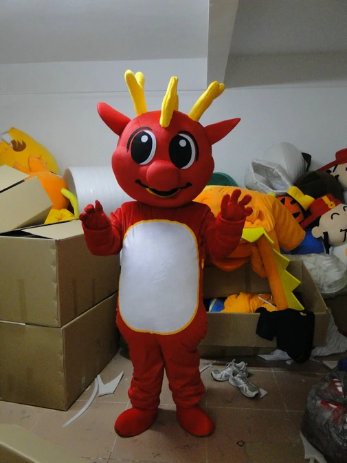 

adult plush red dinosaur mascot costumes cartoon costumes animal costumes free shipping