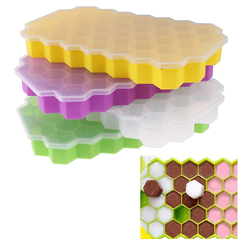 Сотовая форма кубик льда 37 кубиков лоток для льда Форма для льда контейнеры для хранения льда кубик лоток форма