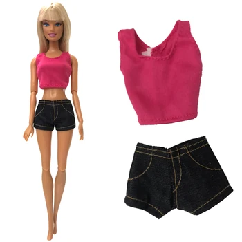 

NK One Set Outfit Fashion Handmade Casual Style Clothes + Trousers For Barbie Doll Girls birthday new year Gift for kids 72E DZ