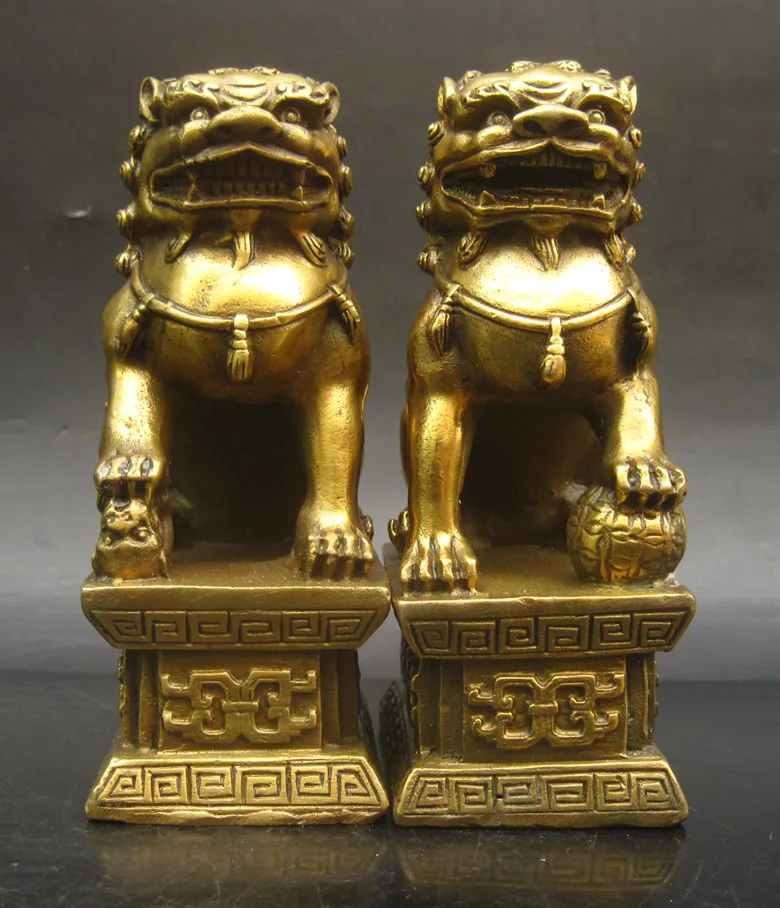 

wholesale bronze factory Copper crafts Good copper lion decoration a pair of copper lion feng shui products lion crafts
