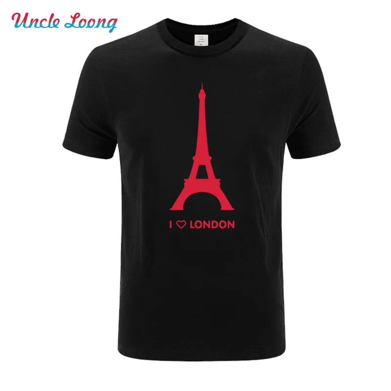 I Love London футболка забавная Эйфелева башня романтическая модная футболка Повседневная хлопковая Футболка мужские шорты Уличная мода