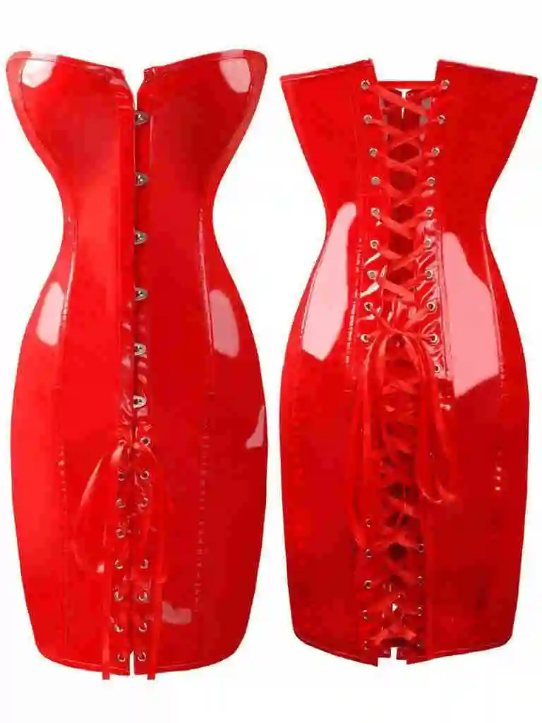 Женское сексуальное Клубное платье из кожи ПВХ с эффектом мочи, боди, Женский Экзотический костюм для вечеринки в ночном клубе - Цвет: Red