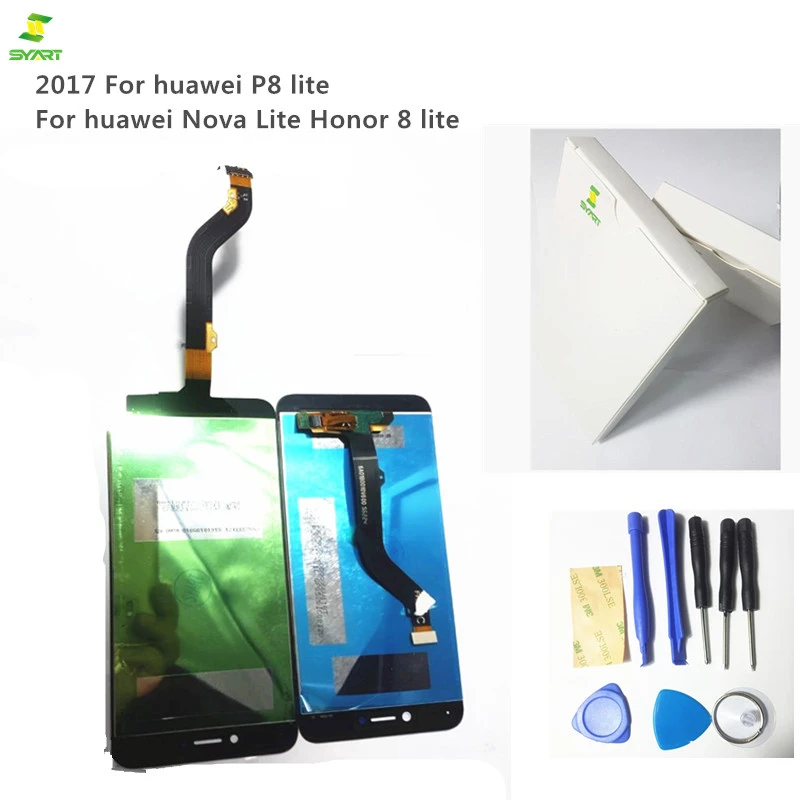Черный золотой 5 2 &quotдля Huawei P8 Lite 2017 ЖК дисплей с сенсорным экраном дигитайзер