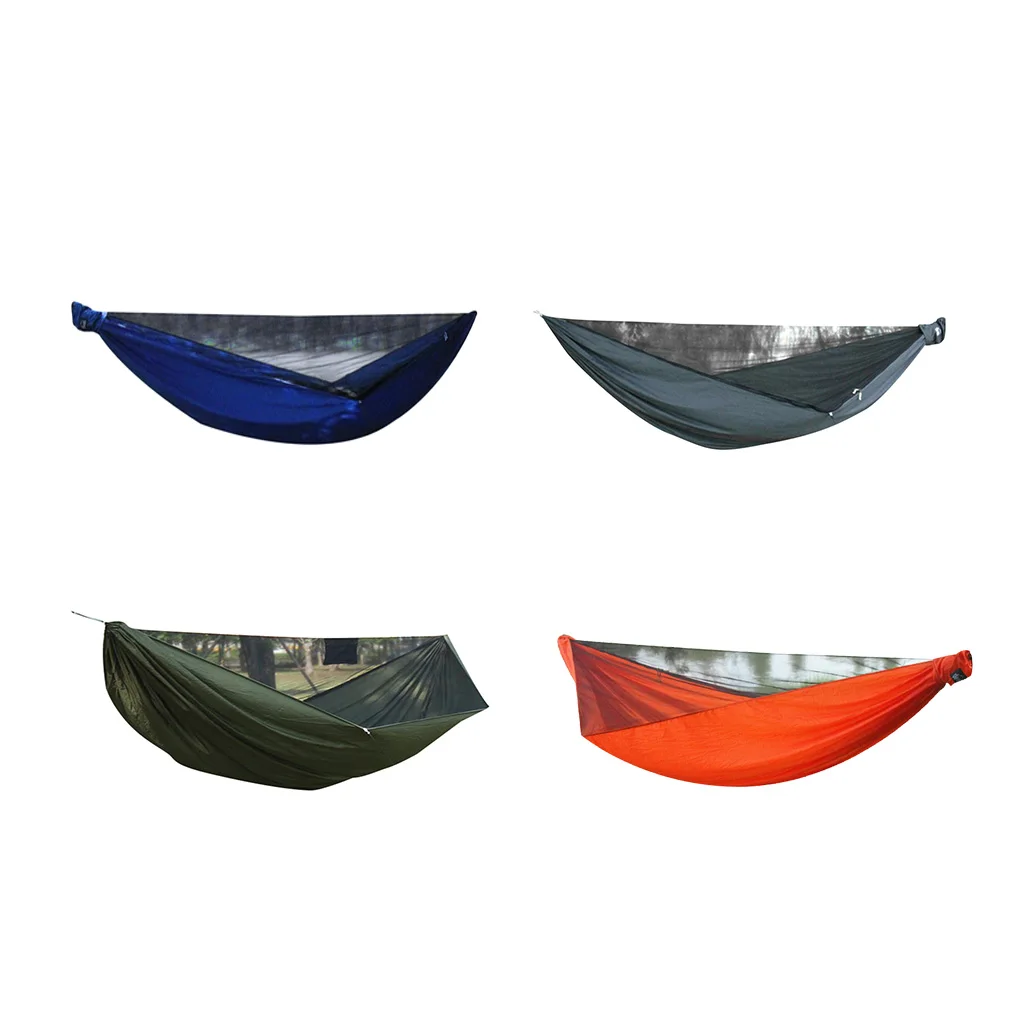 1 Person Outdoor Camping Hammock Tent Hanging Bed with Mosquito Net 210T Nylon Travel Hanging Bed Hunting Sleeping Swing