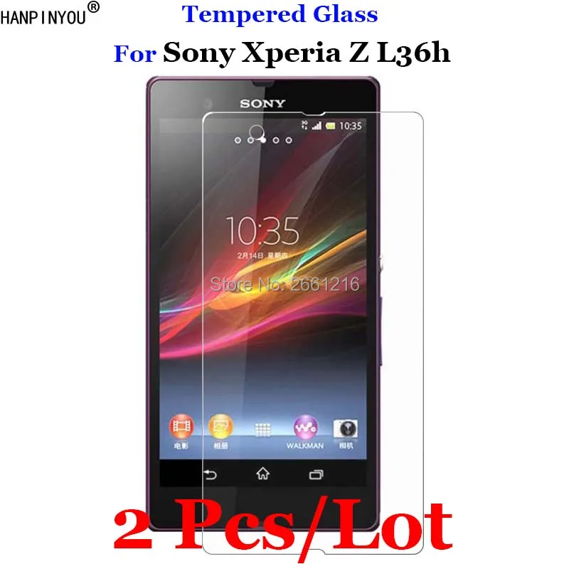 2 шт./лот для Sony Xperia Z закаленное стекло 9H 2.5D Премиум Защитная пленка экрана L36h L36i
