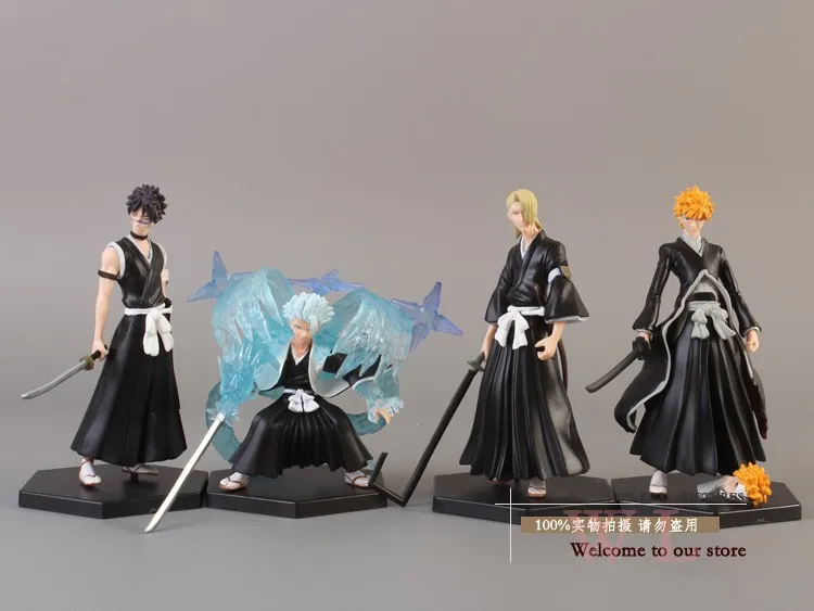 Аниме Bleach Kurosaki ichigo Hitsugaya Toushirou Kira Iziru ПВХ фигурка Коллекционная модель игрушки 4 шт./компл. BLFG004