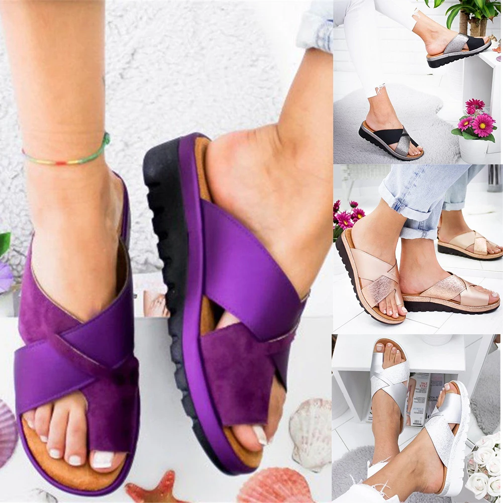 

2019 New Shoes Woman Slippers Open Toe Thick Sole Lightweight Wear-resistant Casual Sandals for Summer KA-BEST