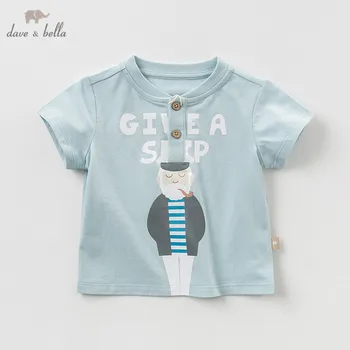 

DB11517 dave bella summer baby boys printed clothing children short sleeve t-shirt infant toddler high quality tops kids tees