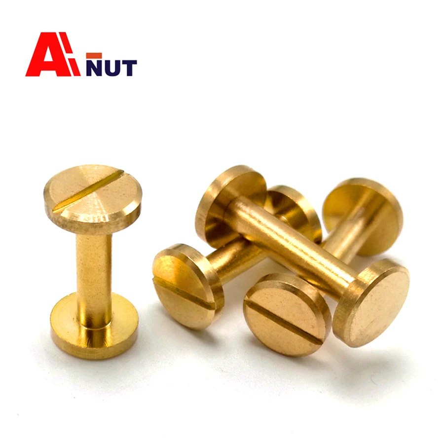 m4 brass rivet screw , slotted brass chicago bolts , 4mm key case