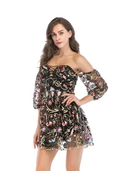 

Lace Dress Ukraine Real 2019 Above Knee, Mini Off The Shoulder Summer Loose Natural Half New Style Womens Sexy Tube Top Dress