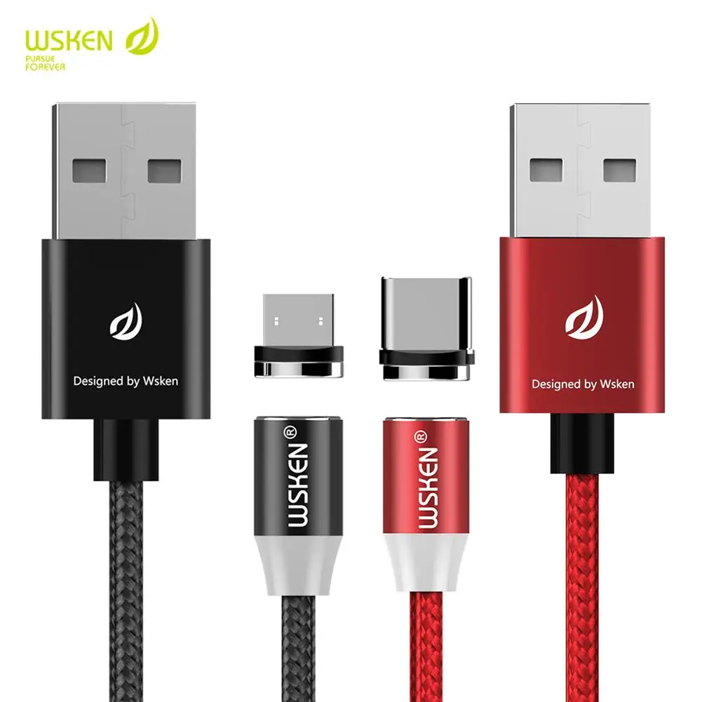 

WSKEN magnetic cable micro USB type c cable for Samsung galaxy a5 2017 S9 xiaomi redmi note5 forhuawei p20 lite Charging cable