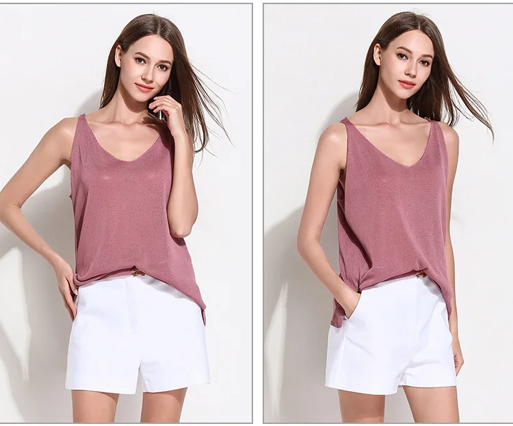 XIKOI Knitted Vest 2018 Summer Women Casual Sleeveless O-Neck Sweater Vest Fashion Crop Tops Women Veste Femme (7)