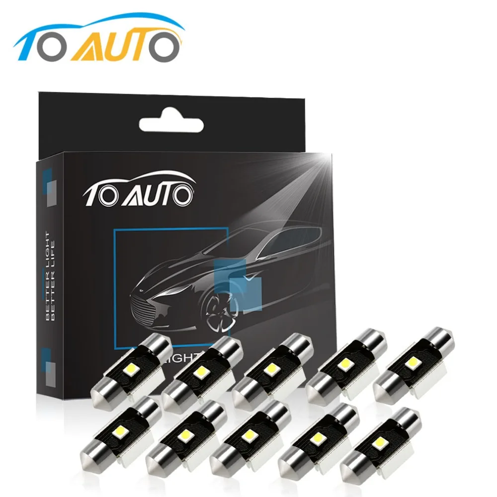 

10PCS C5W led 31mm 36mm 39mm 41mm Dome Festoon CANBUS Error Free Bulbs LED Chip Auto Interior Light Car Lamp 12V 6000K White