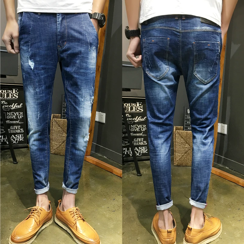 elastic jeans for men
