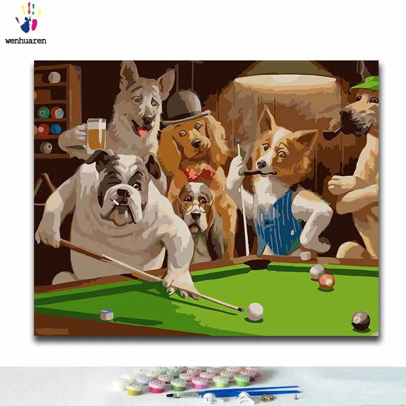 

DIY Coloring paint by numbers fish paintings by numbers with kits 40x50 framed