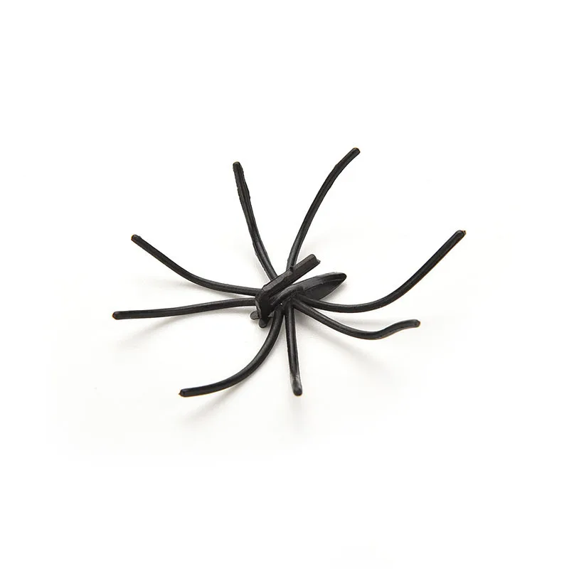 20Pcs Halloween Decoration Plastic Black Spider Funning Joking Toys Decoration Realistic Props Festival Supplies