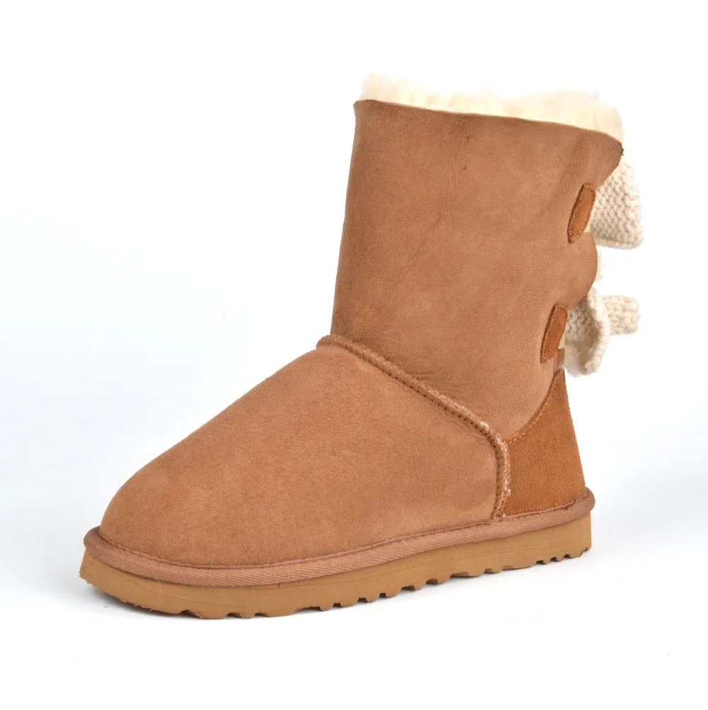 True picture Australia snow boots Sheepskin + wool Women's snow boots
