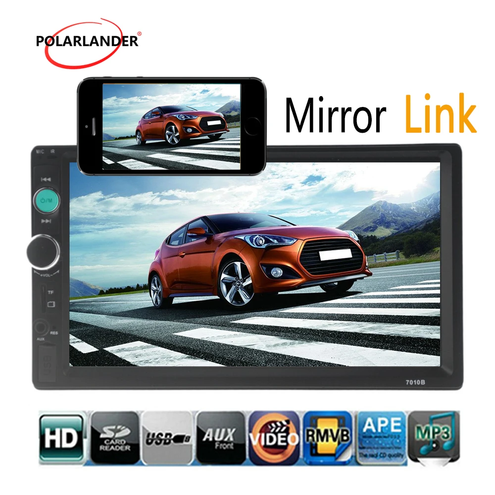 steering wheel control 2 DIN 7 Inch Bluetooth Mirror Link Car Radio Stereo video FM USB