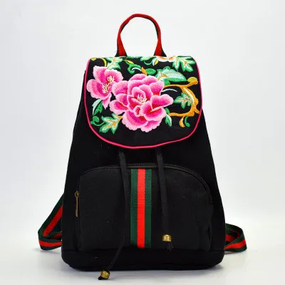 

New Fashion Embroidery Women Backpacks!Handmade Nice Floral Embroideried Lady backrack Vintage Embossing Canvas Cover backpack