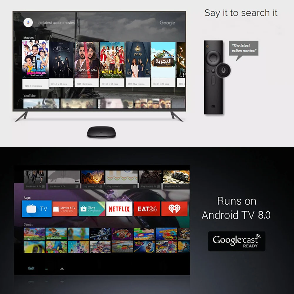 Xiaomi IPTV France Box Android TV 8.0 Xiaomi Mi TV Box 3 Media Player French Arabic IPTV Subscription Italy Belgium Tuekey IP TV