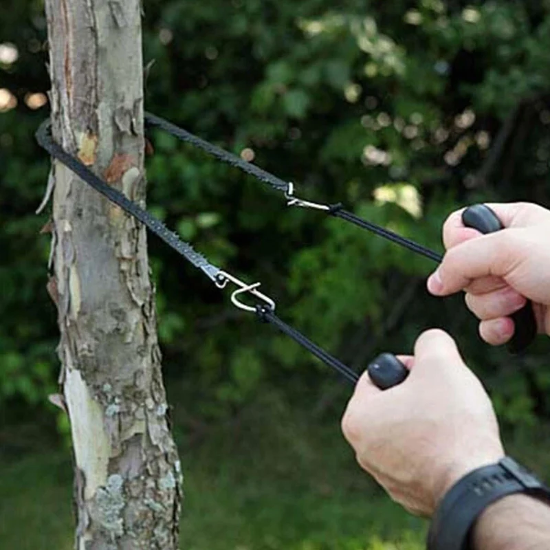 Black Camping Equipment Hiking Emergency Survival Hand Tool Gear Pocket Chain Saw ChainSaw Carbon Steel Teeth