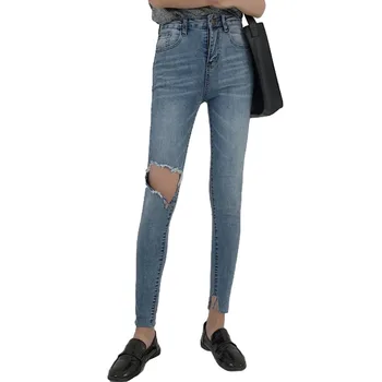 

Cheap wholesale 2018 new Autumn Winter Hot selling women's fashion casual Denim Pants BA2112