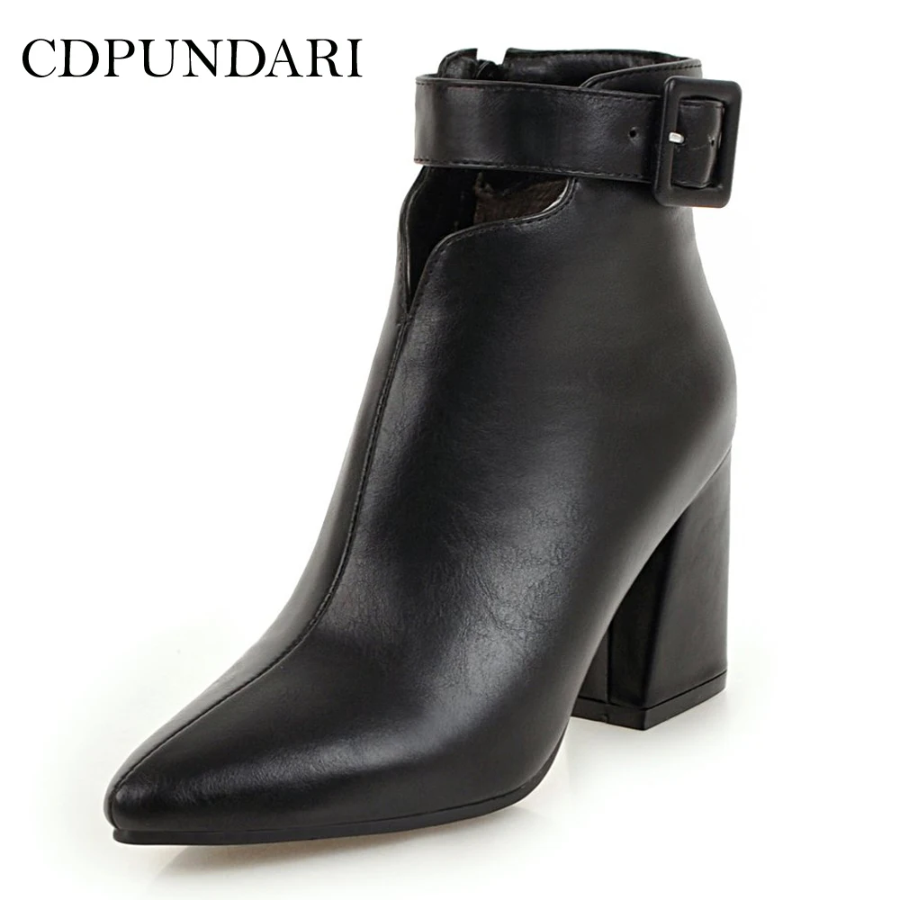 

CDPUNDARI Pointed Toe Ankle boots for Women High heel boots Ladies Winter shoes woman Black Brown