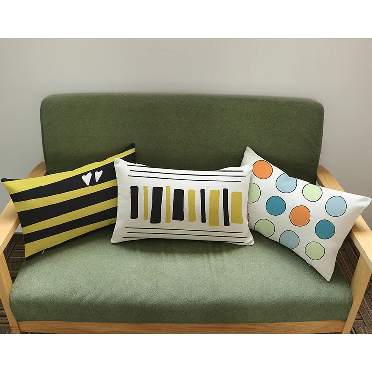

Maiyubo 30x50cm Turquoise Geometric Cushion Cover Modern Color Letter Throw Pillow Covers Fruit Chair Pillow Case for Sofa PC553